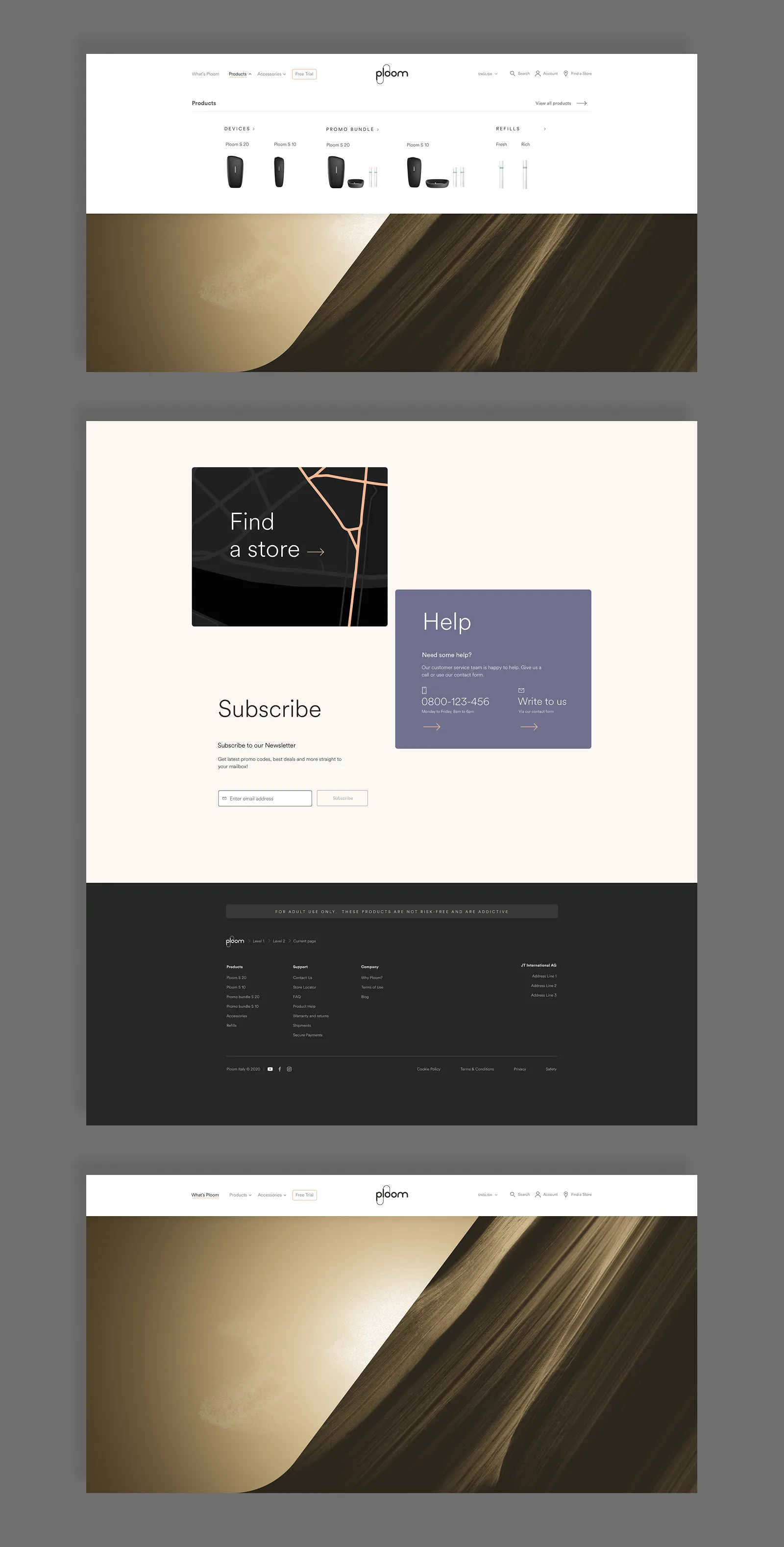 Global header and footer