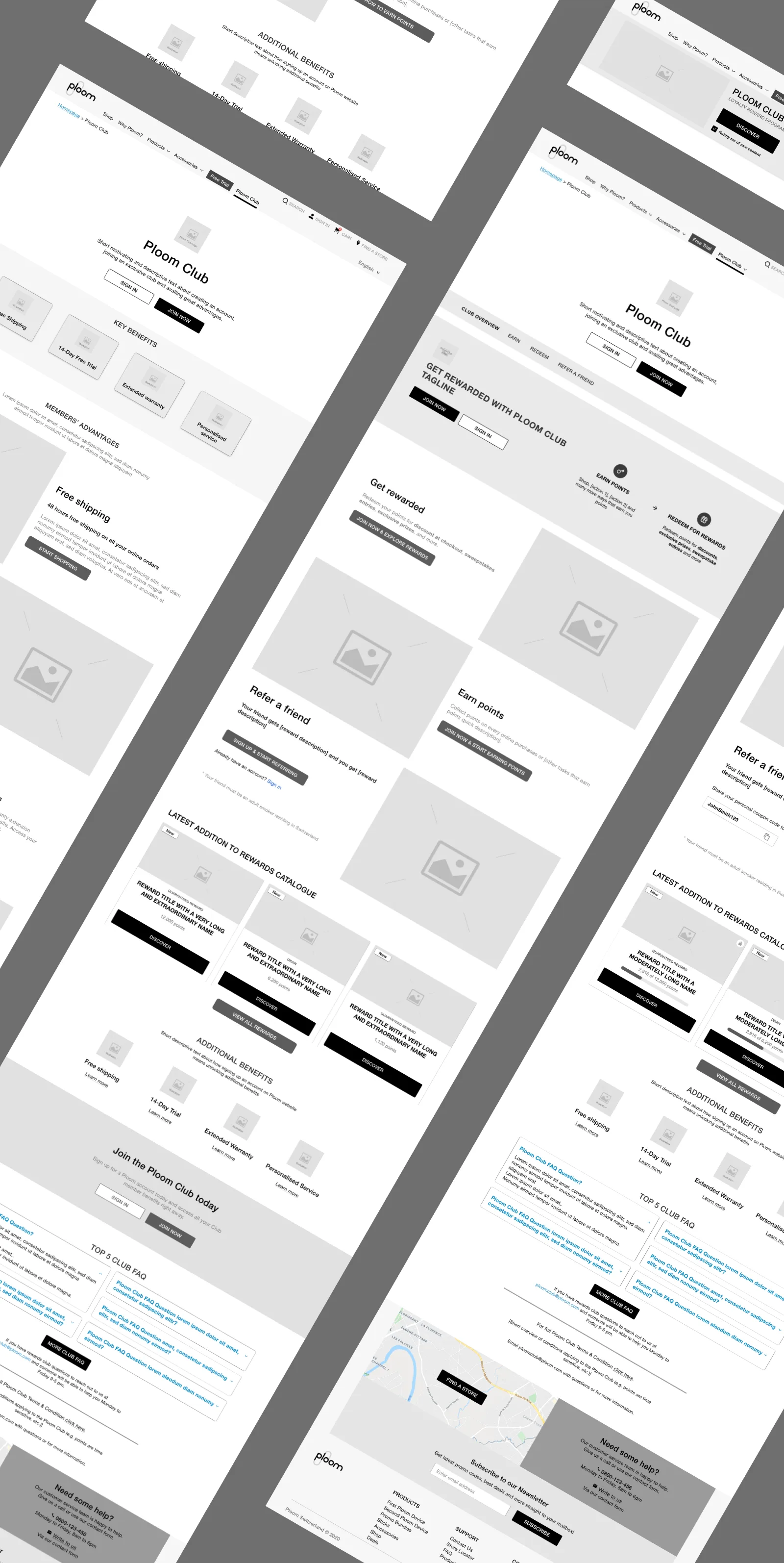 Ploom Club landing page — Phase 1 and Phase 2 states