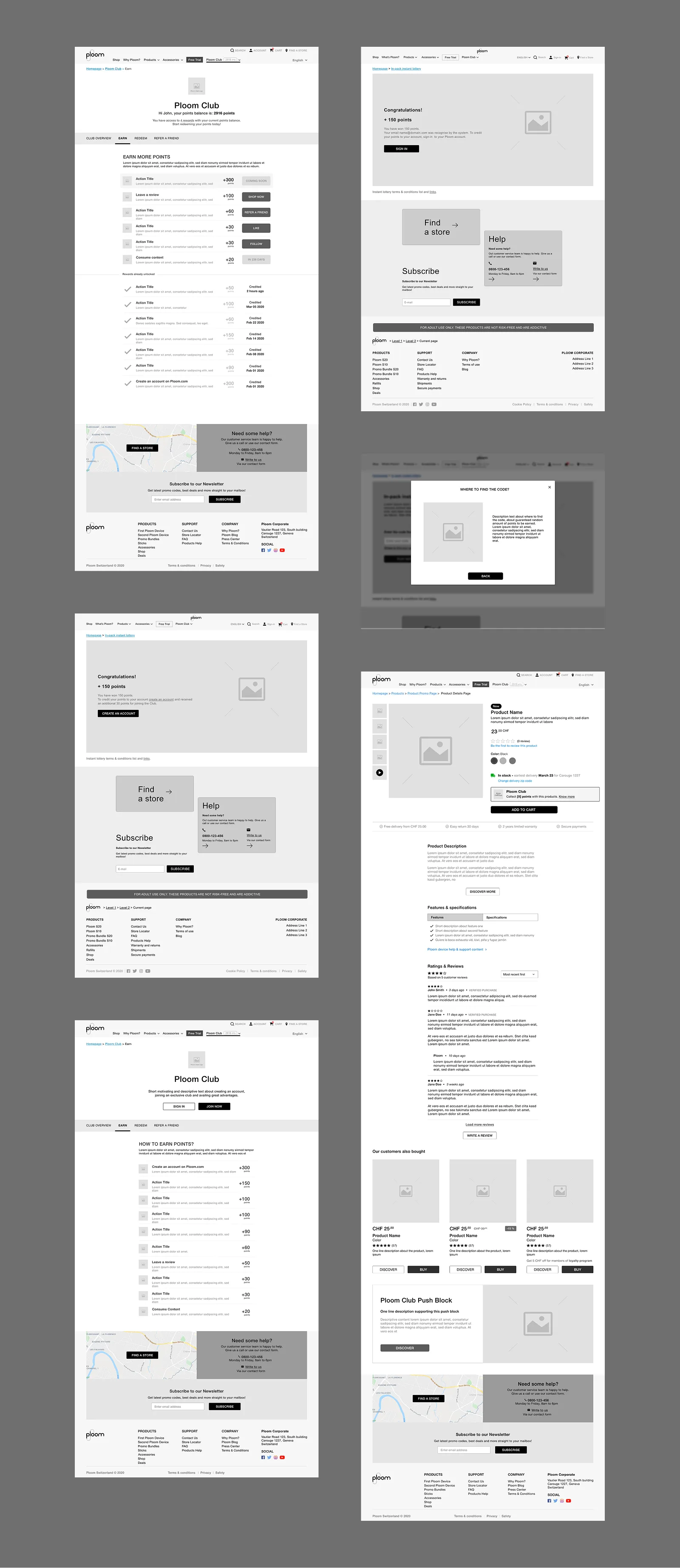 Earning points — double points PDP block and in-pack code lottery