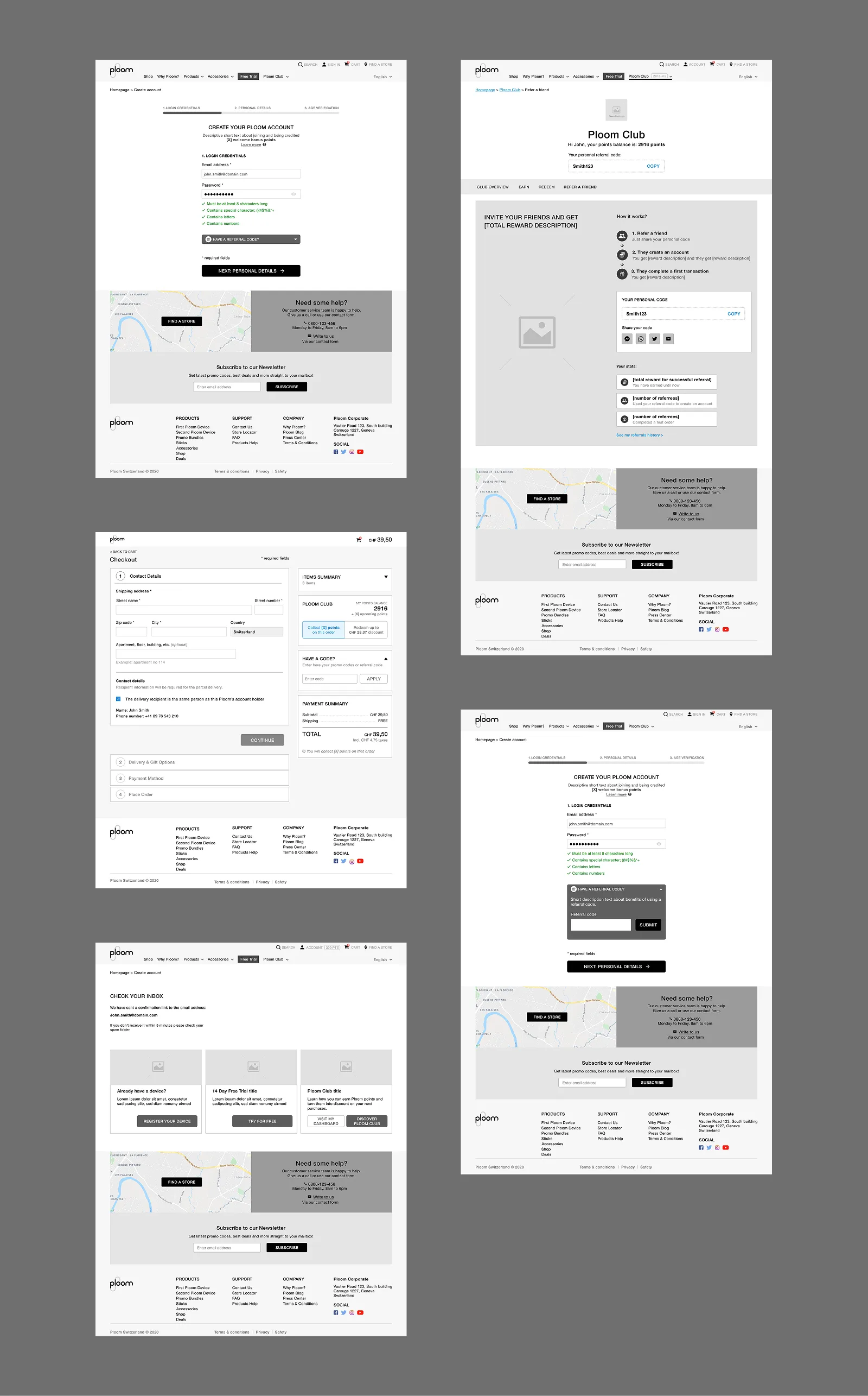 Referral programme — code at checkout and activation at account creation