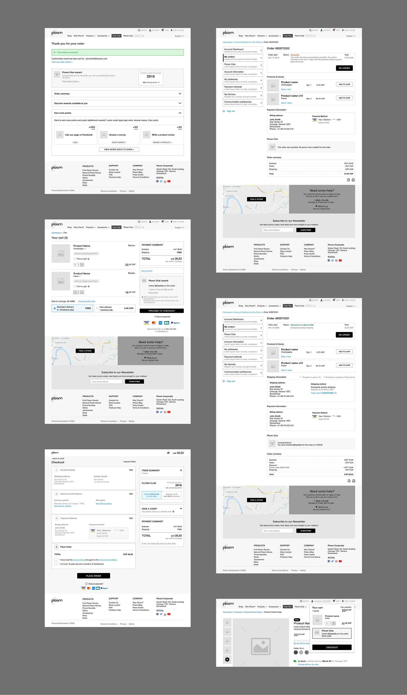 E-commerce integration — cart summary, checkout redemption, and order confirmation